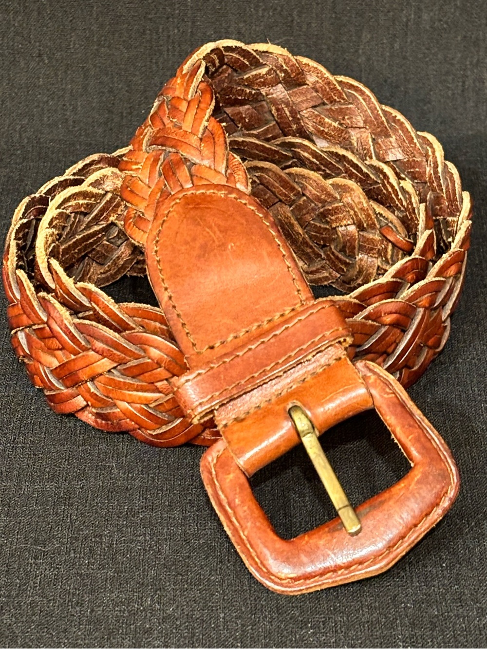 Nordstrom Woven Braided Leather Belt XL Handmade Turkey Western Boho